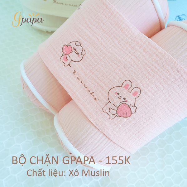 Bộ Chặn Vải Xô Muslin Gpapa Cho Bé Sơ Sinh