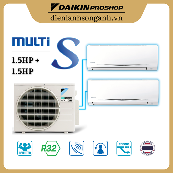 Combo Daikin Multi S Inverter 3.0HP MKC70SVMV/CTKC35RVMV+CTKC35RVMV