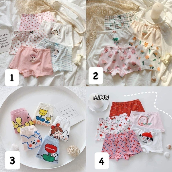Set 5 quần chip đùi Mimo&Mimo 8 mẫu cho bé trai, bé gái