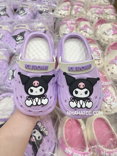 Dép Crocs Kuromi, Melody cho bé 2 màu tím,hồng