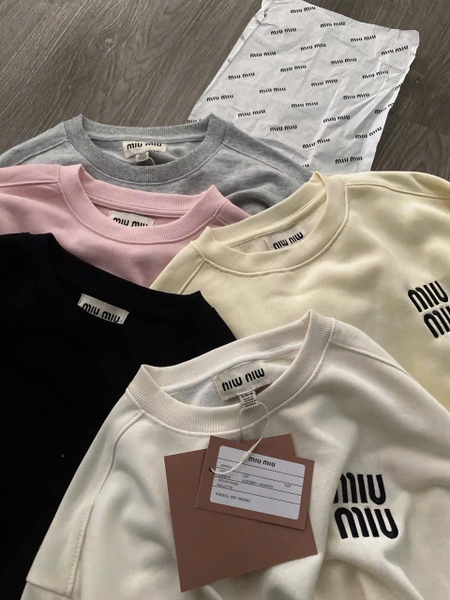 Set bộ Miu Miu cotton cộc tay kèm chân váy ngắn 5 màu