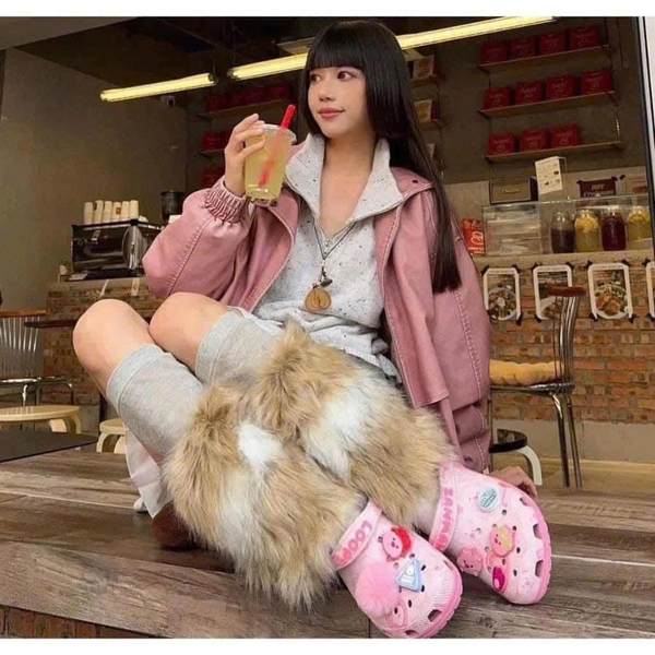 Dép sục Crocs Loopy hồng size mẹ&bé