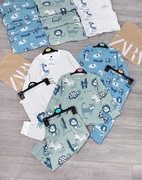 Set 3 bộ Next cotton dài tay animals cho bé trai