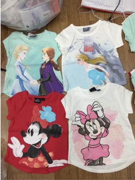 Áo cotton Disney cộc tay bé gái nhiều mẫu hè 2021