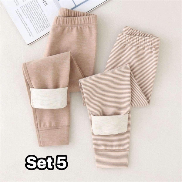 Set 2 quần cotton giữ nhiệt sợi lông cừu 5 mẫu