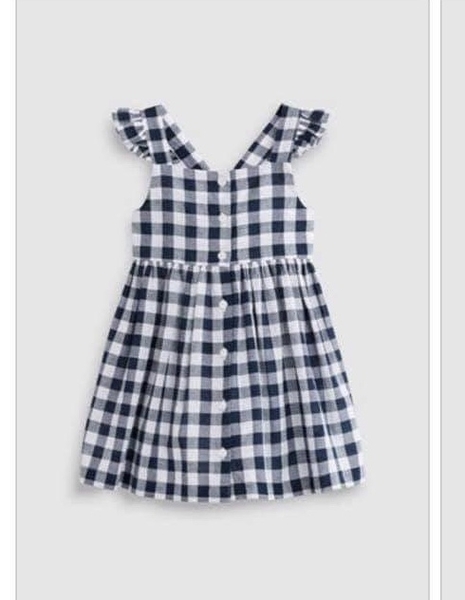 Váy hai dây Next kẻ caro đen trắng cài cúc trước