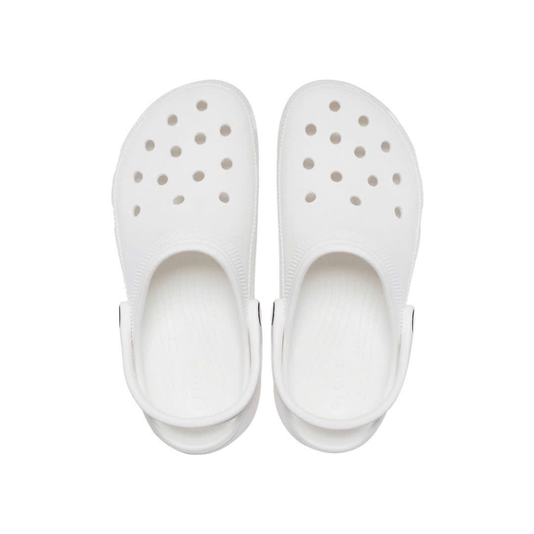 Dép sục Crocs classic platform 2 màu trắng, kem 5 phân cho nữ