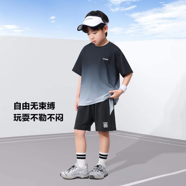 Bộ thể thao cộc tay loang 2 màu đen và tím