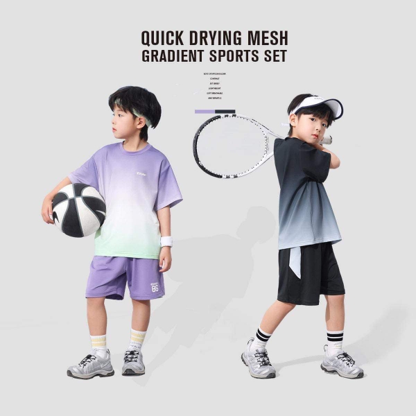 Bộ thể thao cộc tay loang 2 màu đen và tím