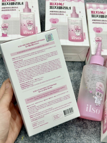 Tinh Chất Ủ Mụn ILSO Đầu Đen, Mụn Cám 150ml kèm 40m cotton pad 2 màu xanh, hồng