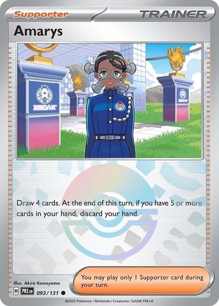 Thẻ hình Pokemon Amarys 093/131 - Lá bài lẻ Prismatic Evolutions Common Reverse Holo tiếng Anh chính hãng ảnh 4