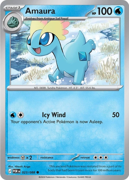 Thẻ hình Pokemon Amaura 023/088 - Lá bài lẻ Perfect Order Common Reverse Holo tiếng Anh chính hãng