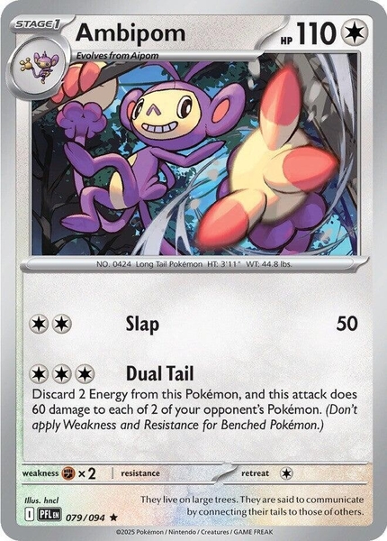 Thẻ hình Pokemon Ambipom 079/094 - Lá bài lẻ Phantasmal Flames Holo Rare Reverse Holo tiếng Anh chính hãng