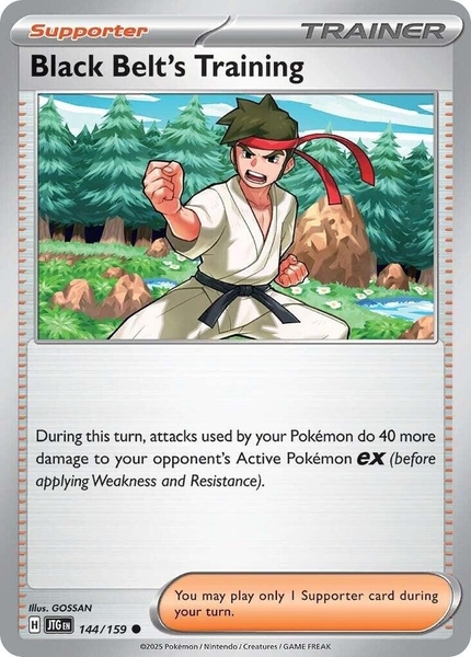 Thẻ hình Pokemon Black Belt's Training 144/159 - Lá bài lẻ Journey Together Common tiếng Anh chính hãng
