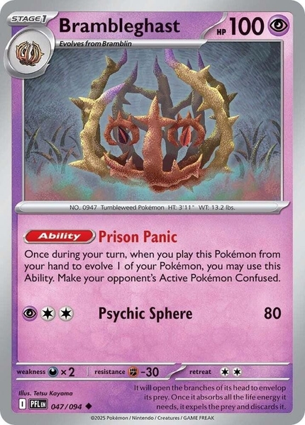 Thẻ hình Pokemon Brambleghast 047/094 - Lá bài lẻ Phantasmal Flames Uncommon Reverse Holo tiếng Anh chính hãng
