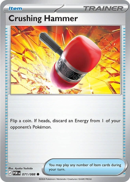 Thẻ hình Pokemon Crushing Hammer 071/088 - Lá bài lẻ Perfect Order Common tiếng Anh chính hãng