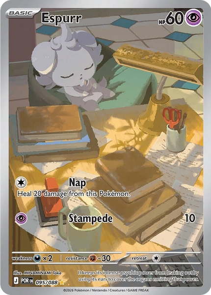 Thẻ hình Pokemon Espurr 095/088 - Lá bài lẻ Perfect Order Illustration Rare tiếng Anh chính hãng