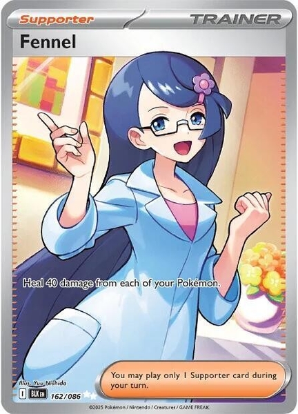 Thẻ hình Pokemon Fennel 162/086 - Lá bài lẻ Black Bolt Ultra Rare tiếng Anh chính hãng