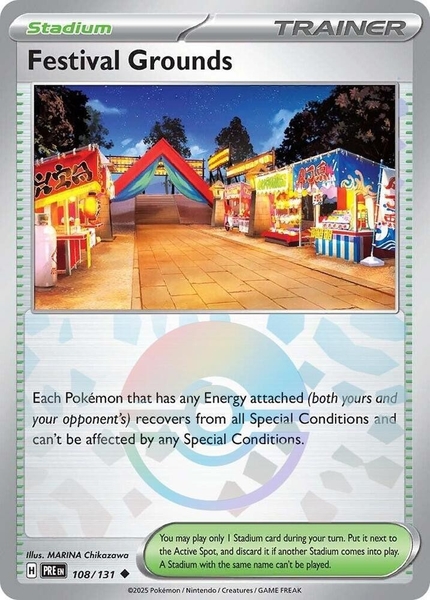 Thẻ hình Pokemon Festival Grounds 108/131 - Lá bài lẻ Prismatic Evolutions Common Reverse Holo tiếng Anh chính hãng ảnh 3