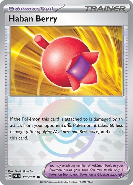 Thẻ hình Pokemon Haban Berry 111/131 - Lá bài lẻ Prismatic Evolutions Uncommon Reverse Holo tiếng Anh chính hãng ảnh 3