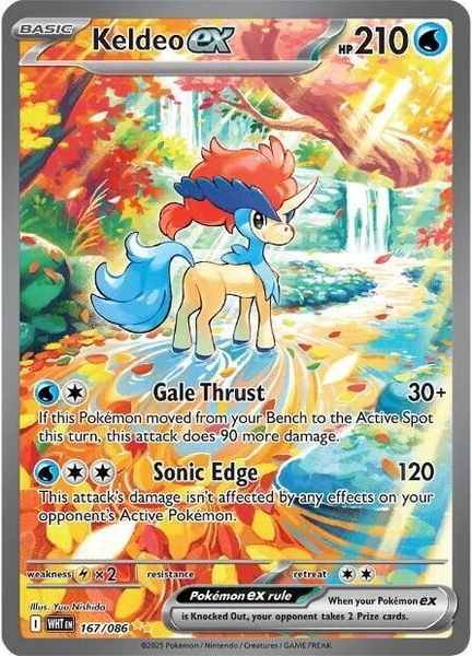 Thẻ hình Pokemon Keldeo ex 167/086 - Lá bài lẻ White Flare Special Illustration Rare tiếng Anh chính hãng