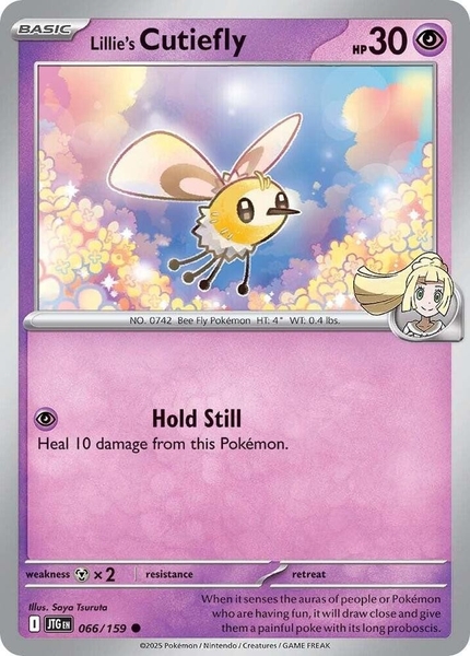 Thẻ hình Pokemon Lillie's Cutiefly 066/159 - Lá bài lẻ Journey Together Common Reverse Holo tiếng Anh chính hãng
