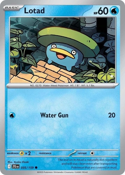 Thẻ hình Pokemon Lotad 035/159 - Lá bài lẻ Journey Together Common Reverse Holo tiếng Anh chính hãng