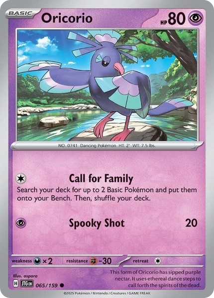 Thẻ hình Pokemon Oricorio 065/159 - Lá bài lẻ Journey Together Common Reverse Holo tiếng Anh chính hãng