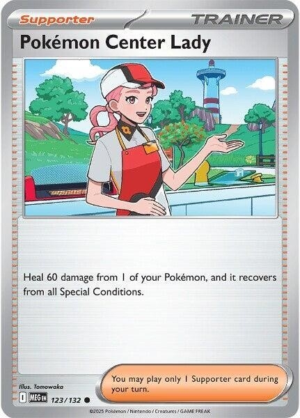Thẻ hình Pokemon Pokemon Center Lady 123/132 - Lá bài lẻ Mega Evolution Base Set Common tiếng Anh chính hãng