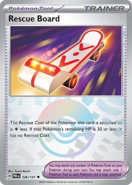 Thẻ hình Pokemon Rescue Board 126/131 - Lá bài lẻ Prismatic Evolutions Uncommon Reverse Holo tiếng Anh chính hãng ảnh 3