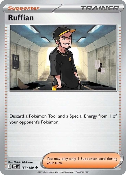 Thẻ hình Pokemon Ruffian 157/159 - Lá bài lẻ Journey Together Uncommon tiếng Anh chính hãng
