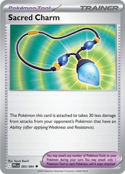 Thẻ hình Pokemon Sacred Charm 093/094 - Lá bài lẻ Phantasmal Flames Uncommon tiếng Anh chính hãng