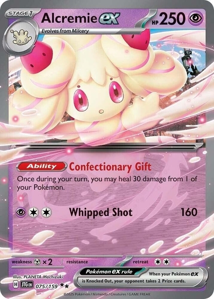 Thẻ hình Pokemon Alcremie ex 075/159 - Lá bài lẻ Journey Together Double Rare tiếng Anh chính hãng