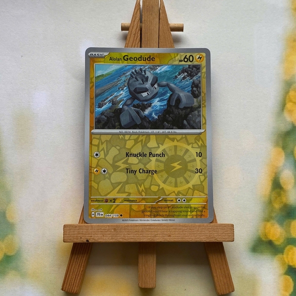 Thẻ hình Pokemon Alolan Geodude 044/159 - Lá bài lẻ Journey Together Common Reverse Holo tiếng Anh chính hãng