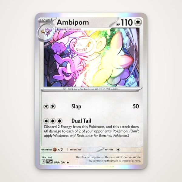 Thẻ hình Pokemon Ambipom 079/094 - Lá bài lẻ Phantasmal Flames Holo Rare Reverse Holo tiếng Anh chính hãng ảnh 2