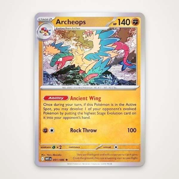 Thẻ hình Pokemon Archeops 051/086 - Lá bài lẻ White Flare Holo Rare Reverse Holo tiếng Anh chính hãng ảnh 2
