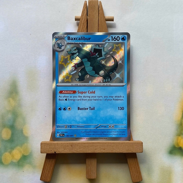 Thẻ hình Pokemon Baxcalibur 130/091 - Lá bài lẻ Paldean Fates Shiny Rare tiếng Anh chính hãng