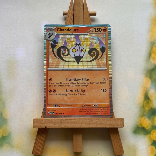 Thẻ hình Pokemon Chandelure 018/086 - Lá bài lẻ White Flare Holo Rare Reverse Holo tiếng Anh chính hãng