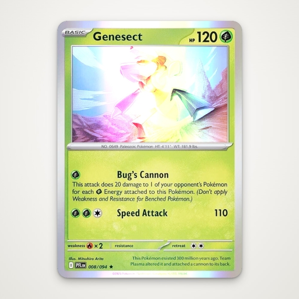 Thẻ hình Pokemon Genesect 008/094 - Lá bài lẻ Phantasmal Flames Holo Rare Reverse Holo tiếng Anh chính hãng ảnh 2