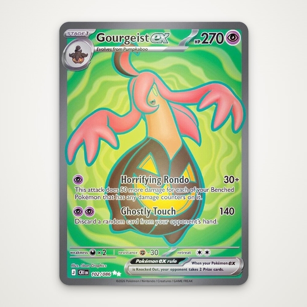 Thẻ hình Pokemon Gourgeist ex 102/086 - Lá bài lẻ Chaos Rising Ultra Rare tiếng Anh chính hãng ảnh 2