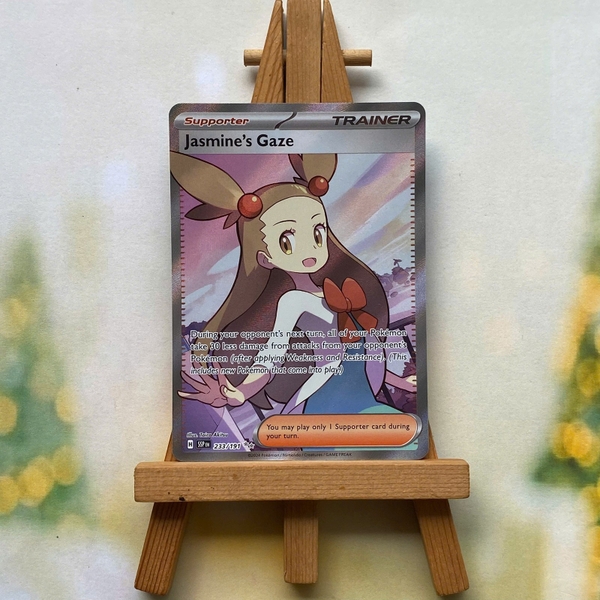 Thẻ hình Pokemon Jasmine's Gaze 233/191 - Lá bài lẻ Surging Sparks Full Art tiếng Anh chính hãng
