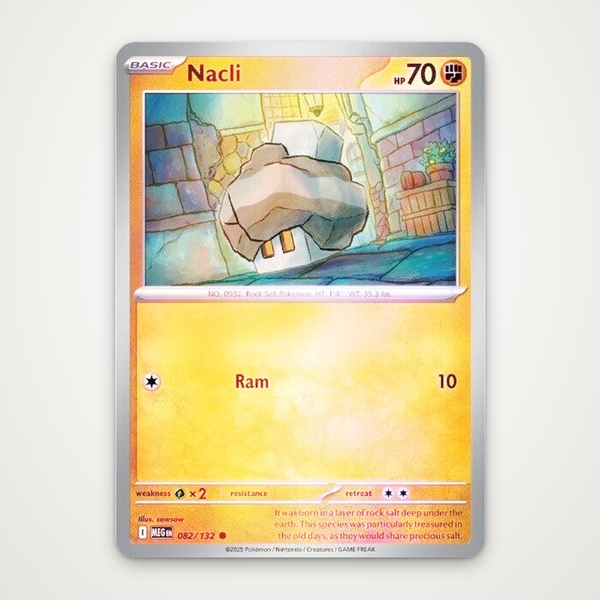 Thẻ hình Pokemon Nacli 082/132 - Lá bài lẻ Mega Evolution Base Set Common Reverse Holo tiếng Anh chính hãng ảnh 2