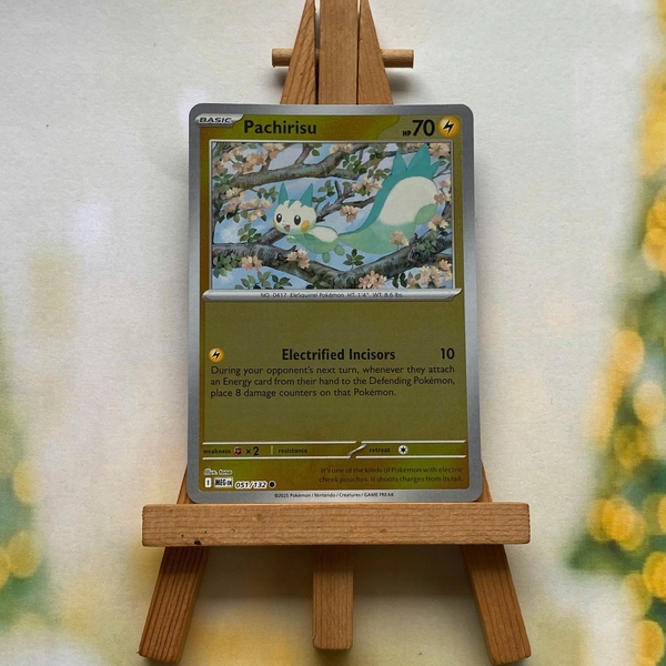 Thẻ hình Pokemon Pachirisu 051/132 - Lá bài lẻ Mega Evolution Base Set Common Reverse Holo tiếng Anh chính hãng