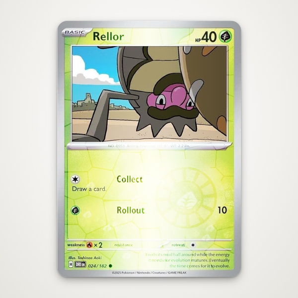 Thẻ hình Pokemon Rellor 024/182 - Lá bài lẻ Destined Rivals Common Reverse Holo tiếng Anh chính hãng ảnh 2