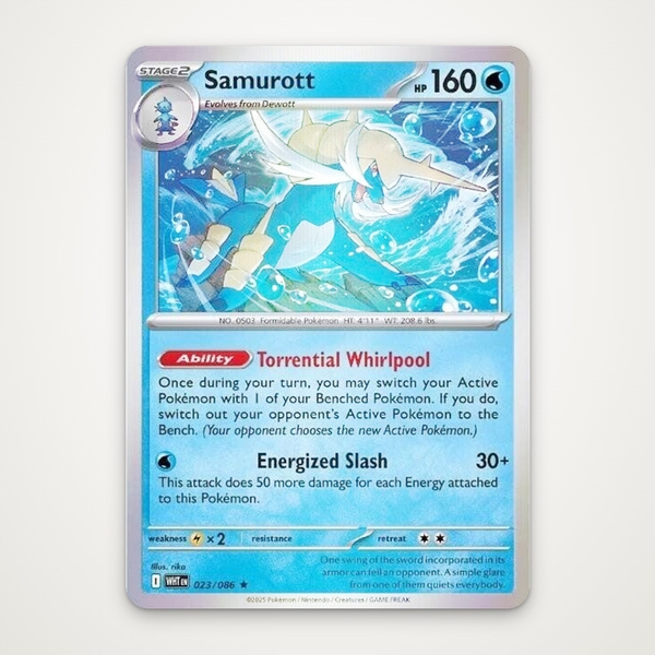 Thẻ hình Pokemon Samurott 023/086 - Lá bài lẻ White Flare Holo Rare tiếng Anh chính hãng ảnh 2