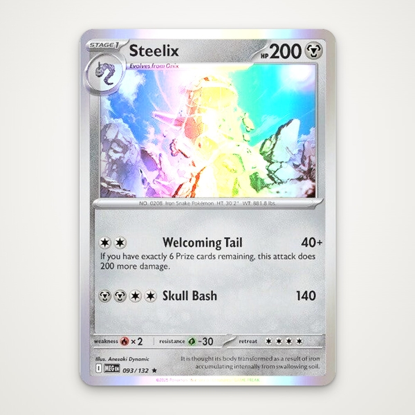 Thẻ hình Pokemon Steelix 093/132 - Lá bài lẻ Mega Evolution Base Set Holo Rare Reverse Holo tiếng Anh chính hãng ảnh 2