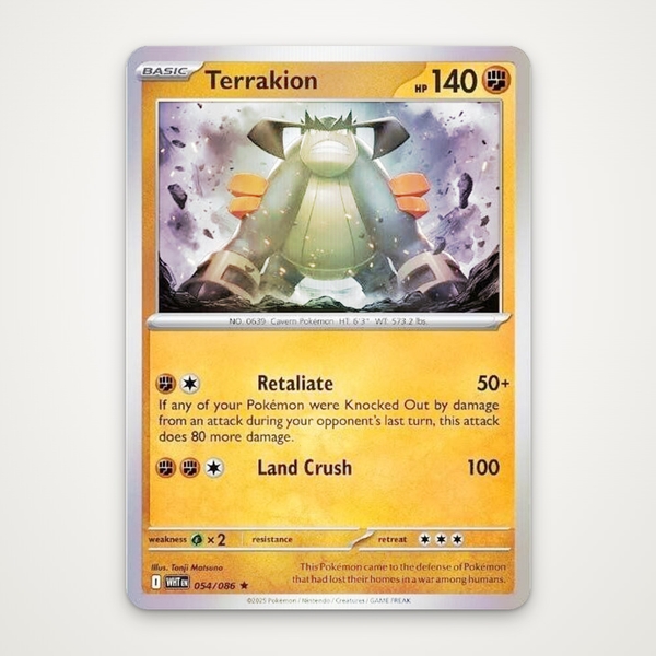 Thẻ hình Pokemon Terrakion 054/086 - Lá bài lẻ White Flare Holo Rare tiếng Anh chính hãng ảnh 2