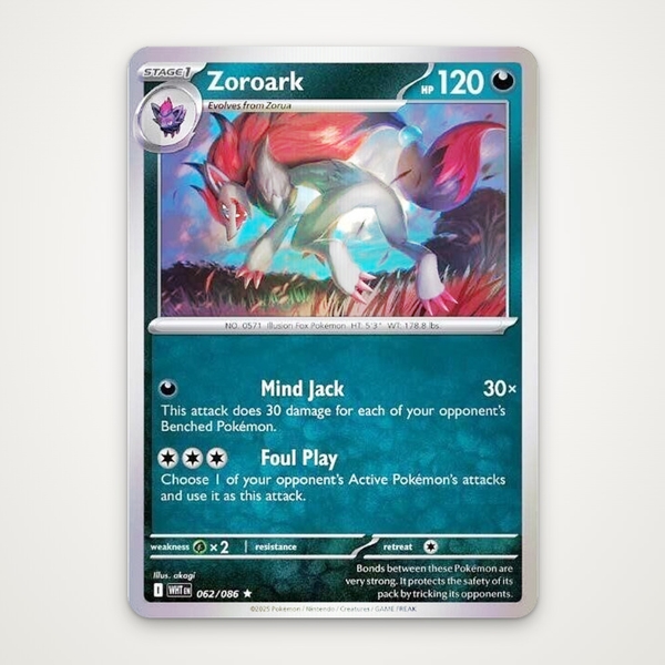 Thẻ hình Pokemon Zoroark 062/086 - Lá bài lẻ White Flare Holo Rare tiếng Anh chính hãng ảnh 2