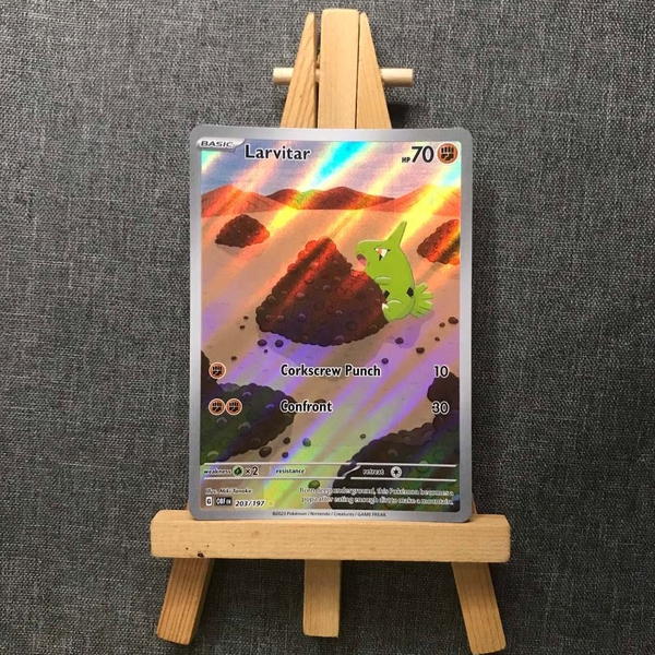 Thẻ hình Pokemon Larvitar 203/197 - Lá bài lẻ Obsidian Flames Illustration Rare tiếng Anh chính hãng
