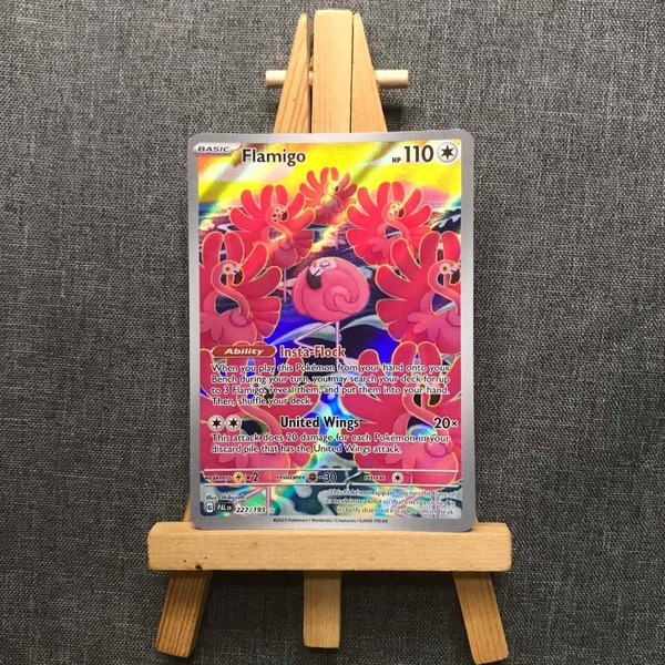 Thẻ hình Pokemon Flamigo 227/193 - Lá bài lẻ Paldea Evolved Illustration Rare tiếng Anh chính hãng
